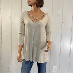 *Poof! Women's Crossed Tunic Blouse Sz S